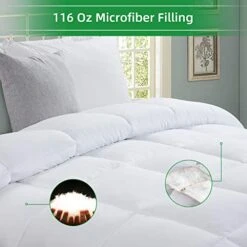 Down Alternative Fluffy Comforter 120“ X 120” Oversized King Comforter 116 Oz All Season Quilted Duvet Insert With Duvet Cover,8 Corner Tabs,White (White, Oversized King) -Amazon Shop 411Vt53Is2L