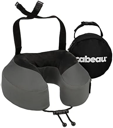Cabeau Evolution S3 Travel Neck Pillow Memory Foam Neck Support, Adjustable Clasp, And Seat Strap Attachment - Comfort On-The-Go With Carrying Case For Airplane, Train, And Car (Jet Black) 10 Cabeau Evolution S3 Travel Neck Pillow Memory Foam Neck Support, Adjustable Clasp, And Seat Strap Attachment - Comfort On-The-Go With Carrying Case For Airplane, Train, And Car (Jet Black) - Image 10
