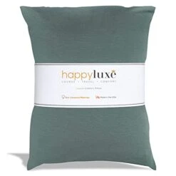 Happyluxe Travel Pillow, Airplane Pillow, Small Pillow For Sleeping, Washable Cover, 13" X 17", Made In The USA, Sage Green