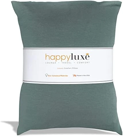 Happyluxe Travel Pillow, Airplane Pillow, Small Pillow For Sleeping, Washable Cover, 13" X 17", Made In The USA, Sage Green 11 Happyluxe Travel Pillow, Airplane Pillow, Small Pillow For Sleeping, Washable Cover, 13" X 17", Made In The USA, Sage Green - Image 11