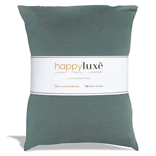 Happyluxe Travel Pillow, Airplane Pillow, Small Pillow For Sleeping, Washable Cover, 13" X 17", Made In The USA, Sage Green 1 Happyluxe Travel Pillow, Airplane Pillow, Small Pillow For Sleeping, Washable Cover, 13" X 17", Made In The USA, Sage Green