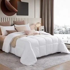 Down Alternative Comforter, All Season Duvet Insert With Corner Tabs, Machine Washable Microfiber Comforter(White,Twin)