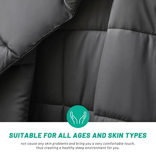 Cooling Bamboo Comforter, Soft Lightweight Bamboo King Size Summer Comforter Down Alternative Duvet Insert ,8 Corner Tabs, Breathable Comforter For Hot Sleepers(Grey-Summer,102x90) 4 Cooling Bamboo Comforter, Soft Lightweight Bamboo King Size Summer Comforter Down Alternative Duvet Insert ,8 Corner Tabs, Breathable Comforter For Hot Sleepers(Grey-Summer,102x90) - Image 4