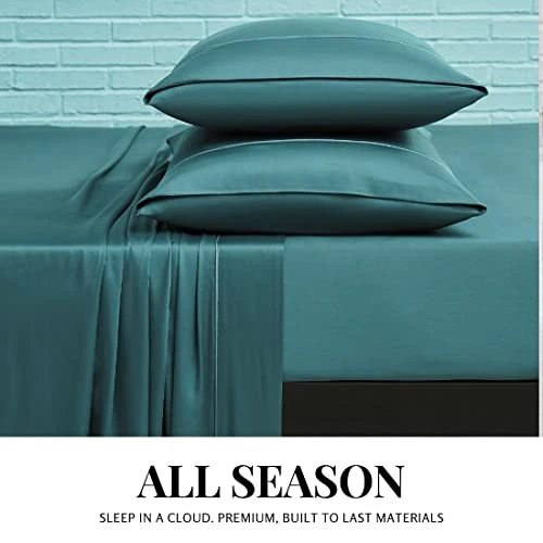 Bedding Sheets & Pillowcases – 100% Bamboo Deep Pockets, Hotel Luxury Extra Soft Breathable Cooling Bed Sheets, Fade Resistant, Secure To Mattress Straps– 5 Pieces (Queen, Gray) 4 Bedding Sheets & Pillowcases – 100% Bamboo Deep Pockets, Hotel Luxury Extra Soft Breathable Cooling Bed Sheets, Fade Resistant, Secure To Mattress Straps– 5 Pieces (Queen, Gray) - Image 4