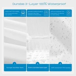 2 Pack 100% Waterproof Mattress Protector Twin Size, Breathable & Noiseless Waterproof Mattress Cover Fitted Deep Pocket From 5" To 19", Smooth Washable Twin Bed Protector - Vinyl Free