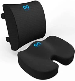 Everlasting Comfort Gel Memory Foam Seat Cushion And Lumbar Support Pillow For Office Chair Bundle