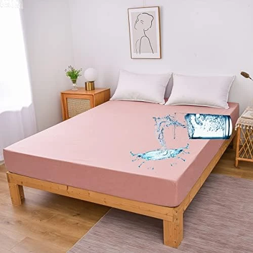 Waterproof Mattress Protector Cover Queen Size 14 Inches Deep Pocket Polyester Bed Cover Solid Color Fitted Sheet (60‘’x80‘’ (Aqua Blue, Queen) 14 Waterproof Mattress Protector Cover Queen Size 14 Inches Deep Pocket Polyester Bed Cover Solid Color Fitted Sheet (60‘’x80‘’ (Aqua Blue, Queen) - Image 14