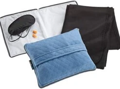 Lewis N. Clark Ultimate Comfort Set + Portable Travel Kit For Airplane, Includes Inflatable Pillow + Zippered Carrying Case, Cozy Fleece Blanket, Eye Mask For Sleeping & Foam Ear Plugs, Black -Amazon Shop 414Q0xgxw7L. AC