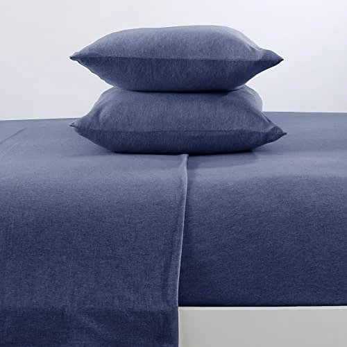 Full Flannel Jersey Knit Sheets. All Season, Soft, Cozy T-Shirt Sheet Set. Cotton Blend Bed Sheets. Cozy Flex Collection (Full, Navy) 4 Full Flannel Jersey Knit Sheets. All Season, Soft, Cozy T-Shirt Sheet Set. Cotton Blend Bed Sheets. Cozy Flex Collection (Full, Navy) - Image 4
