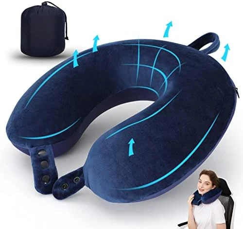 Travel Neck Pillow, Best Memory Foam Airplane Pillow For Head Support Soft Adjustable Pillow For Plane, Car & Home Recliner Use (Black) 8 Travel Neck Pillow, Best Memory Foam Airplane Pillow For Head Support Soft Adjustable Pillow For Plane, Car & Home Recliner Use (Black) - Image 8