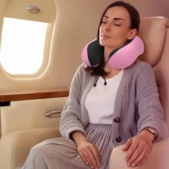 Subrenna Pink 100% Memory Foam Travel Pillow, Airplane Pillow With Eye Mask And Ear Plugs For Sleeping - Supports Neck & Head In Airplane, Bus, Train And Car 10 Subrenna Pink 100% Memory Foam Travel Pillow, Airplane Pillow With Eye Mask And Ear Plugs For Sleeping - Supports Neck & Head In Airplane, Bus, Train And Car -Amazon Shop 415Pt3mBfoL