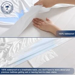 Twin XL Hospital Bed Sheets Fitted- Waterproof Mattress Protector, Breathable Smooth Surface Extra Long Twin Mattress Cover For College Dorm Room And Hostels,18" Deep Pocket -Amazon Shop 415RdS7JbiL