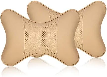 DS. DISTINCTIVE STYLE Car Neck Pillow 2 Pieces PU Leather Travel Pillow For Head Rest Neck Support For Car Seat - Black 5 DS. DISTINCTIVE STYLE Car Neck Pillow 2 Pieces PU Leather Travel Pillow For Head Rest Neck Support For Car Seat - Black - Image 5