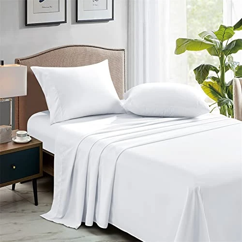 Queen Flat Sheets Only, Pack Of 6, Soft Microfiber Bedding Sheets For Home, Salons, Hotels, Bulk Flat Sheets Only Queen Size (White) 5 Queen Flat Sheets Only, Pack Of 6, Soft Microfiber Bedding Sheets For Home, Salons, Hotels, Bulk Flat Sheets Only Queen Size (White) - Image 5