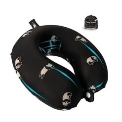 Travel Pillow Memory Foam Neck Pillow,Comfortable And Breathable U Shaped Head Neck Support Airplane Pillow For Traveling, Car, Home, Office (Black Panda)