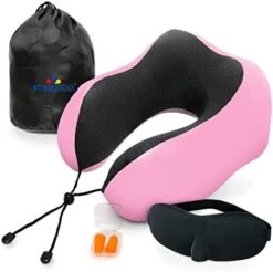 Subrenna Pink 100% Memory Foam Travel Pillow, Airplane Pillow With Eye Mask And Ear Plugs For Sleeping - Supports Neck & Head In Airplane, Bus, Train And Car 13 Subrenna Pink 100% Memory Foam Travel Pillow, Airplane Pillow With Eye Mask And Ear Plugs For Sleeping - Supports Neck & Head In Airplane, Bus, Train And Car -Amazon Shop 415qSUhF8cL. AC