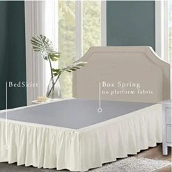 βs Never Lift Your Mattress Microfiber Wrap-Around Bed Skirt, Gathered Ruffled Style, Classic 14 Inch Drop Length, Full, Ivory