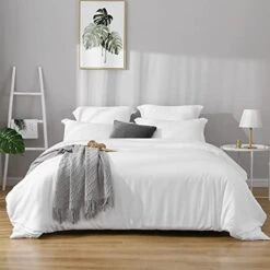Duvet Covers King Size - Ultra Soft And Breathable Bedding King Comforter Sets Washed Microfiber 3 Pieces With Zipper Closure Duvet Cover And 2 Pillow Shams (White) -Amazon Shop 416VQuwC4hS. AC