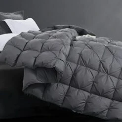 120x98 Palatial King Goose Feather And Down Comforter Duvet Insert Pinch Pleat Comforter-100% Cotton Cover-Fluffy And Soft For All Season Warmth-80 Oz -Amazon Shop 41721RAMxoL