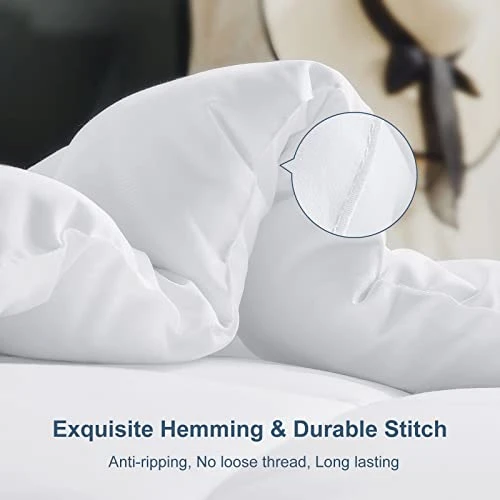 King Size Bedding Comforter Duvet Insert - Quilted White Comforters With Corner Tabs, 1800 Series Soft Siliconized Fiberfill All Season Down Alternative Bed Comforter - Box Stitched 2 King Size Bedding Comforter Duvet Insert - Quilted White Comforters With Corner Tabs, 1800 Series Soft Siliconized Fiberfill All Season Down Alternative Bed Comforter - Box Stitched - Image 2