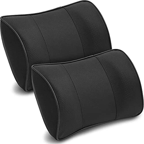 Juvale Car Headrest Pillow, Memory Foam, Black Faux Leather (11 X 8 In, 2 Pack) 2 Juvale Car Headrest Pillow, Memory Foam, Black Faux Leather (11 X 8 In, 2 Pack) - Image 2