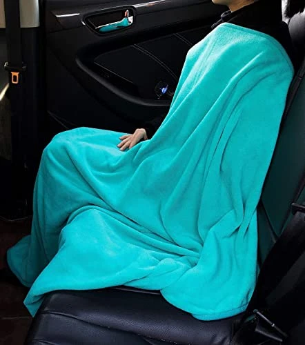 BlueHills Premium Soft Travel Blanket Pillow Value Pack Set Of 2 - Airplane Flight Blanket Throw In Soft Bag With Luggage Belt Compact Pack Large Blanket For Travel Pink And Teal Green Color 6 BlueHills Premium Soft Travel Blanket Pillow Value Pack Set Of 2 - Airplane Flight Blanket Throw In Soft Bag With Luggage Belt Compact Pack Large Blanket For Travel Pink And Teal Green Color - Image 6