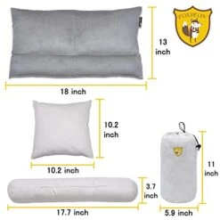 FOXSEON Camping Pillow - Travel Pillow, Pillowcase Wraps A Cylindrical Pillow And Two Square Pillows, Support Neck Pillow For Sleeping And Traveling (Gray) 12 FOXSEON Camping Pillow - Travel Pillow, Pillowcase Wraps A Cylindrical Pillow And Two Square Pillows, Support Neck Pillow For Sleeping And Traveling (Gray) -Amazon Shop 417s24hVrOL