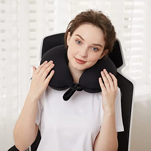 Travel Neck Pillow, Best Memory Foam Airplane Pillow For Head Support Soft Adjustable Pillow For Plane, Car & Home Recliner Use (Black) 4 Travel Neck Pillow, Best Memory Foam Airplane Pillow For Head Support Soft Adjustable Pillow For Plane, Car & Home Recliner Use (Black) - Image 4