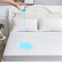Queen Waterproof Mattress Protector Cotton Mattress Pad Liquid Pee Proof Pet Incontinence Elderly Essentials Bed Cover Fitted Sheet Deep Pocket For 18" -Amazon Shop 4190T rSUvL. AC