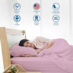 100% Cotton Sheet Set Twin XL, 3pcs Jersey Knit Sheets, Up To 16” Deep Pocket Wrinkle-Free Fitted Sheet, Jersey Pillowcase & Flat Sheet – Luxury Jersey Sheet Set (Twin XL, Pink) 18 100% Cotton Sheet Set Twin XL, 3pcs Jersey Knit Sheets, Up To 16” Deep Pocket Wrinkle-Free Fitted Sheet, Jersey Pillowcase & Flat Sheet – Luxury Jersey Sheet Set (Twin XL, Pink) -Amazon Shop 41953VcfJoL