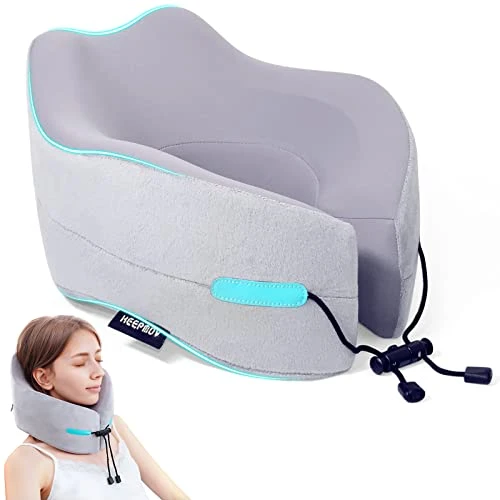 KEEPMOV Memory Foam Travel Pillow: Neck Pillow For Airplane Sleeping - Airplane Pillow With 360-Degree Head Support | Portable Adjustable Neck Pillow For Car & Train Bus 1 KEEPMOV Memory Foam Travel Pillow: Neck Pillow For Airplane Sleeping - Airplane Pillow With 360-Degree Head Support | Portable Adjustable Neck Pillow For Car & Train Bus