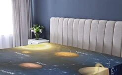 Ambesonne Science Fitted Sheet, Realistic Illustration Of Solar System Sun Planets Orbit Astronomy Outer Space, Soft Decorative Fabric Bedding All-Round Elastic Pocket, Twin Size, Yellow Black
