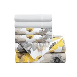Ah Soft 6 Piece Sheet Set, Queen, Yellow & Gray -Amazon Shop 41AtIyx9TLL