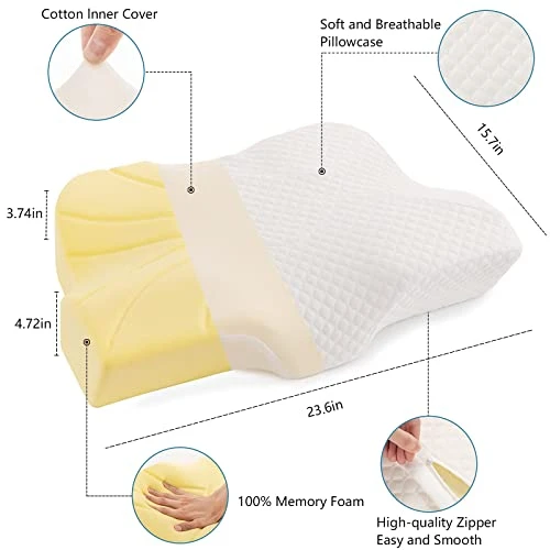 Lamberia Cervical Memory Foam Pillow, Neck Pillows For Side Sleepers, Back And Stomach Sleepers 2 Lamberia Cervical Memory Foam Pillow, Neck Pillows For Side Sleepers, Back And Stomach Sleepers - Image 2
