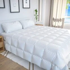 All Season King Size Comforter - 100% Organic Bamboo King Comforter - King Duvet Insert With Corner Tabs - Quilted Down Alternative Cooling Comforter King Size - 94 X 104 Inch - White -Amazon Shop 41BmJxH8cL. AC