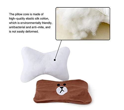 Tianmei 2PCS Cute Cartoon Pattern Car Headrest Pillow, Neck Rest Cushion Pillow, Car Neckrest Pad Head Support Pillow (Pink Rabbit - 1 Pair) 3 Tianmei 2PCS Cute Cartoon Pattern Car Headrest Pillow, Neck Rest Cushion Pillow, Car Neckrest Pad Head Support Pillow (Pink Rabbit - 1 Pair) - Image 3