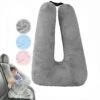 Travel Pillow For Car & Airplane Sleeping Reading Pillows For Long-Distance Travel, Washable Soft Kids Adults Neck Pillow For Traveling In Car Seat Removable Comfort Unique U Shaped Pillow (Gray)