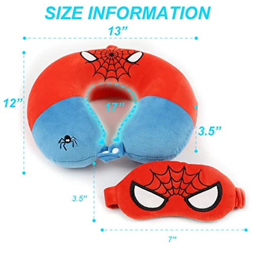 Superhero Travel Pillow For Kids & Adults With Sleep Eye Mask, Memory Foam U-Shaped Neck Pillow With Washable Cover, Soft Head Support Travel Accessories For Airplane Car Train Bus Recline, Red 1 Superhero Travel Pillow For Kids & Adults With Sleep Eye Mask, Memory Foam U-Shaped Neck Pillow With Washable Cover, Soft Head Support Travel Accessories For Airplane Car Train Bus Recline, Red