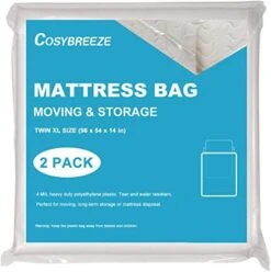[2-Pack] Mattress Bag For Moving, Mattress Storage Bag, 4 Mil Twin XL Size, Super Thick - Heavy Duty, Protecting Mattress Long-Term Storage And Disposal - 54 X 96 Inch -Amazon Shop 41DHlu4YiXL. AC