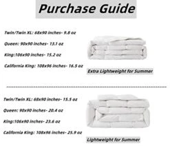Lightweight Summer Down Comforter/Blanket, Cooling Duvet Insert For Warm Weather, Machine Washable, Super Soft Cotton Shell Without Noise, White, King Size -Amazon Shop 41Da0Ea3BWL