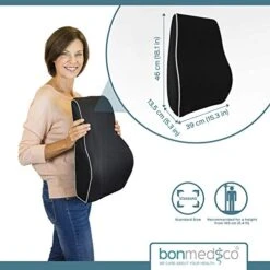 Bonmedico Back Support Pillow - Car Seat, Desk And Office Chair Cushion For Posture And Lumbar Support - Ergonomic, Memory Foam Lower Back Pillows - Black - Standard -Amazon Shop 41DpUooit9L