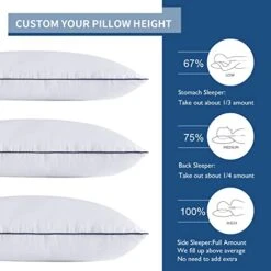 Pillows King Size Set Of 2,Adjustable Microfiber King Pillows With Hollow Fiber,Hotel Quailty Bed Pillows For Sleeping 2 Pack For Side Sleeper -Amazon Shop 41DuoepThAL
