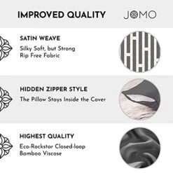 Queen Bamboo Pillow Cases - Bamboo Pillowcase Set Of 2, Bamboo Pillowcases Queen Size 2 Pack, Cooling Pillow Case 30x20 Zippered Pure 100% Viscose Hotel Quality -Amazon Shop 41EfvK2g3AS