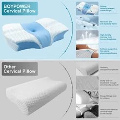 BQYPOWER Cervical Pillow For Neck And Shoulder Pain Relief Sleeping, Contour Memory Foam Pillow, Ergonomic Orthopedic Neck Support Pillow For Side Back And Stomach Sleepers 8 BQYPOWER Cervical Pillow For Neck And Shoulder Pain Relief Sleeping, Contour Memory Foam Pillow, Ergonomic Orthopedic Neck Support Pillow For Side Back And Stomach Sleepers -Amazon Shop 41EiUJHWzlL