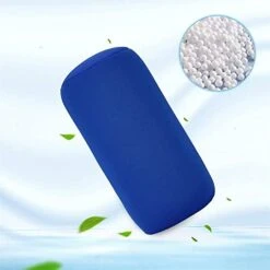 ASkinds 2 Pcs Cylindrical Pillow Comfortable Roll Pillow Microbead Jelly Bean Bed Pillow Tube Pillow Cushion For Head, Neck, Back Support(Black+Blue)