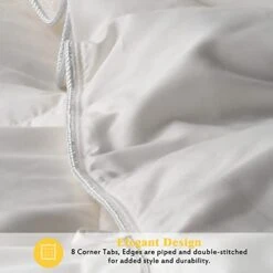All Season Goose Down Comforter Corner Tabs-Baffle Box Design Duvet Insert Queen Size-Ultra Soft 750 Fill Power 46 Oz Feather Down Fill-Hotel Collection-Medium Warmth (90x90, White) -Amazon Shop 41FDDiBiezL