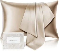 100% Pure Mulberry Silk Pillowcase For Hair And Skin - Allergen Resistant Dual Sides,600 Thread Count Silk Bed Pillow Cases With Hidden Zipper,1pc,Standard Size,Taupe -Amazon Shop 41Fd6LKeMGL. AC