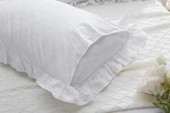 2-Pack Bright White Pillow Shams Pillowcases With Lace And Ruffles Cotton Queen Size 20"X30" Shabby Chic -Amazon Shop 41Gw4BpRk4L