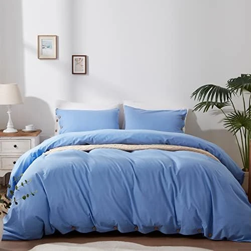 100% Washed Cotton Duvet Cover Set Breathable Soft King Light Brown Duvet Cover 3 Pieces Solid Color Bedding Set With Buttons Closure Comforter Cover Set (1 Duvet Cover +2 Shams) 13 100% Washed Cotton Duvet Cover Set Breathable Soft King Light Brown Duvet Cover 3 Pieces Solid Color Bedding Set With Buttons Closure Comforter Cover Set (1 Duvet Cover +2 Shams) - Image 13