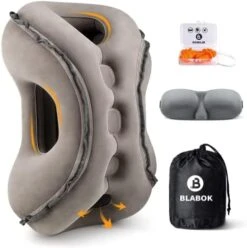 Inflatable Travel Pillow,Multifunction Travel Neck Pillow For Airplane To Avoid Neck And Shoulder Pain,Support Head,Neck,Used For Sleeping Rest, Airplane And Home Use,with Eye Mask, Earplugs,Gray 14 Inflatable Travel Pillow,Multifunction Travel Neck Pillow For Airplane To Avoid Neck And Shoulder Pain,Support Head,Neck,Used For Sleeping Rest, Airplane And Home Use,with Eye Mask, Earplugs,Gray -Amazon Shop 41HB9fa9C7L. AC